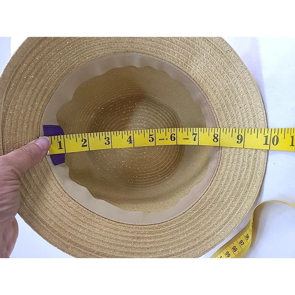 David And‎ Young Women's Straw Panama Pink Band Hat, One Size